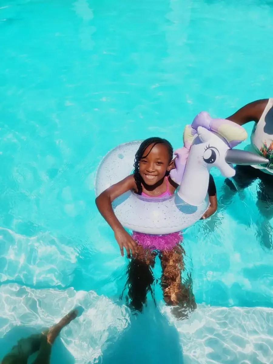 Children at a swimming lesson